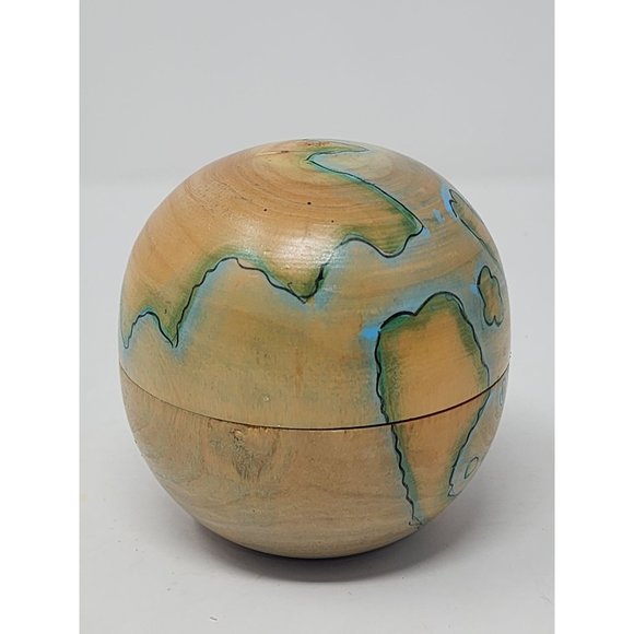 Vintage Oriental Trading Wooden Globe With 8 Multicultural Small Wooden Children - Picture 7 of 15